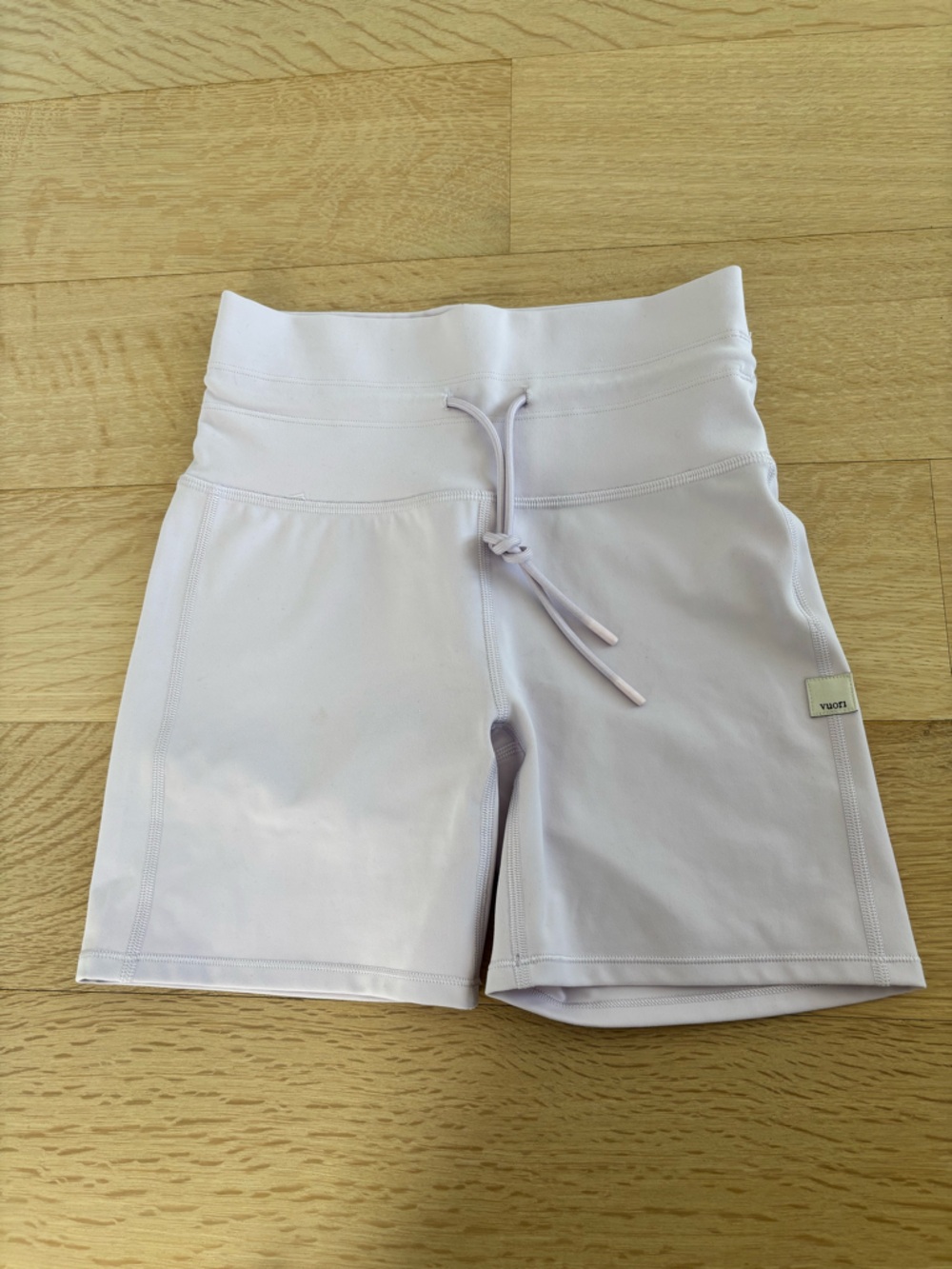 Vuori Light Lavender Performance Bike Shorts